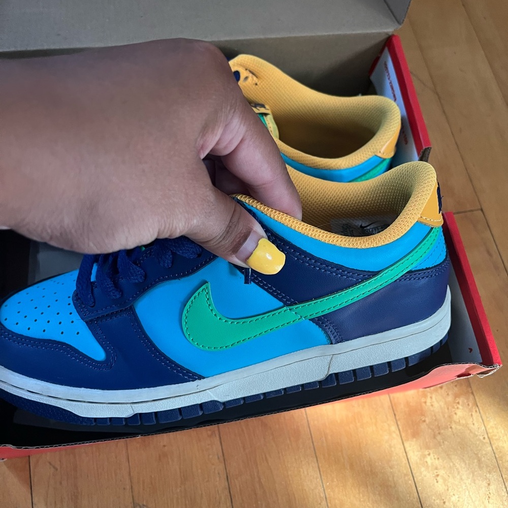 Nike Kids Blue and Green Sneakers